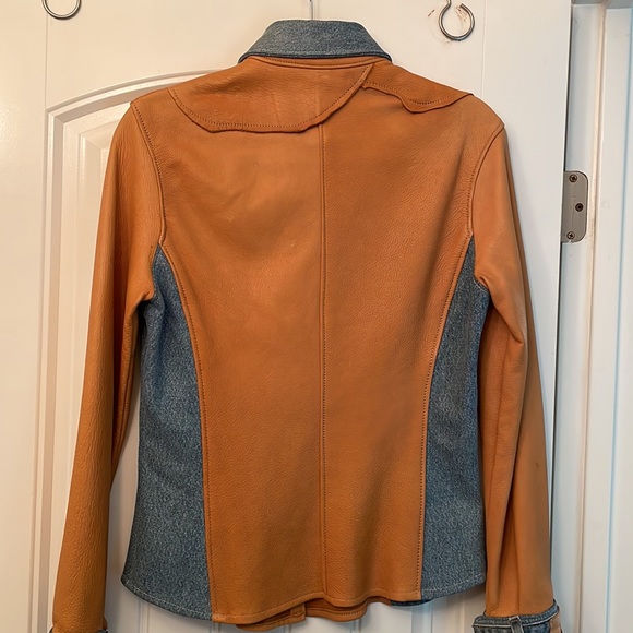 Leather & Jean Button-up Shirt - Picture 7 of 10